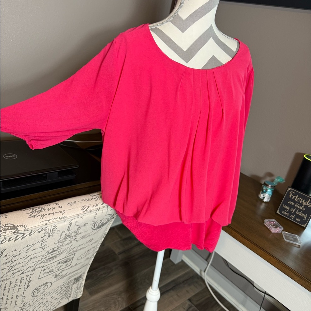 Zenana Outfitters Pink Boxy Blouse Relaxed Fit